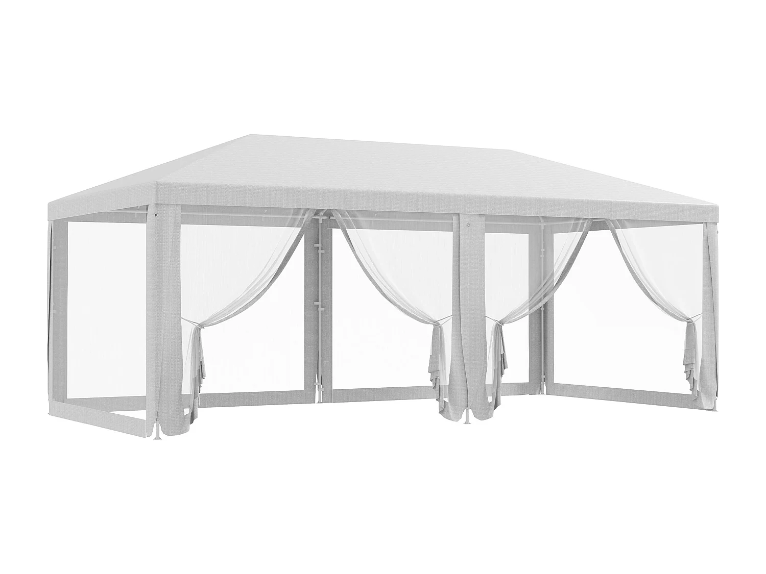 Tonnelle barnum dim. 5,85L x 2,95l x 2,55H m 6 moustiquaires amovibles blanc noir