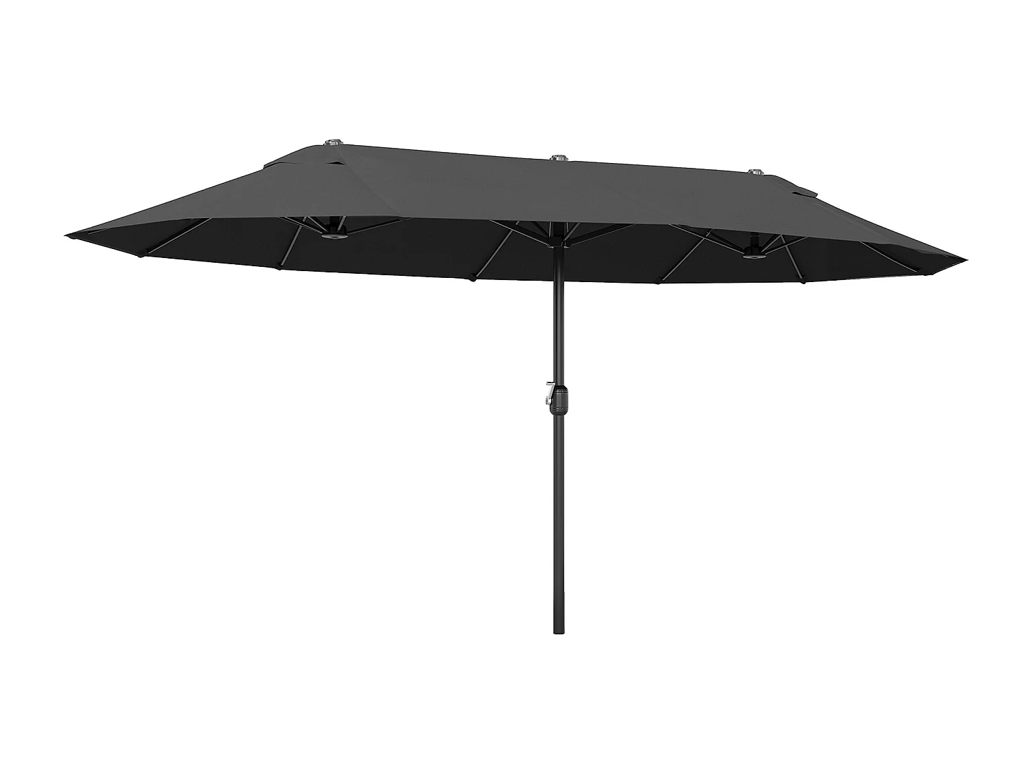 Parasol de jardin XXL parasol grande taille 4,6L x 2,7l x 2,4H m ouverture fermeture manivelle acier polyester haute densité noir