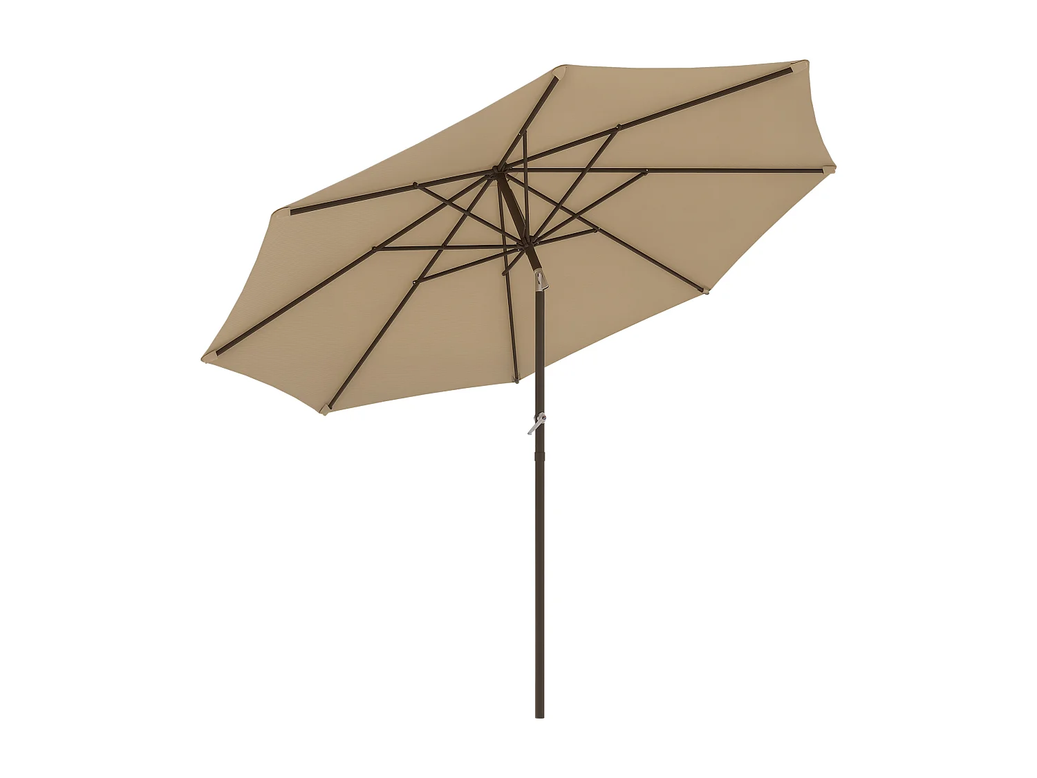 Parasol inclinable de jardin Ø 2,63 m métal polyester beige