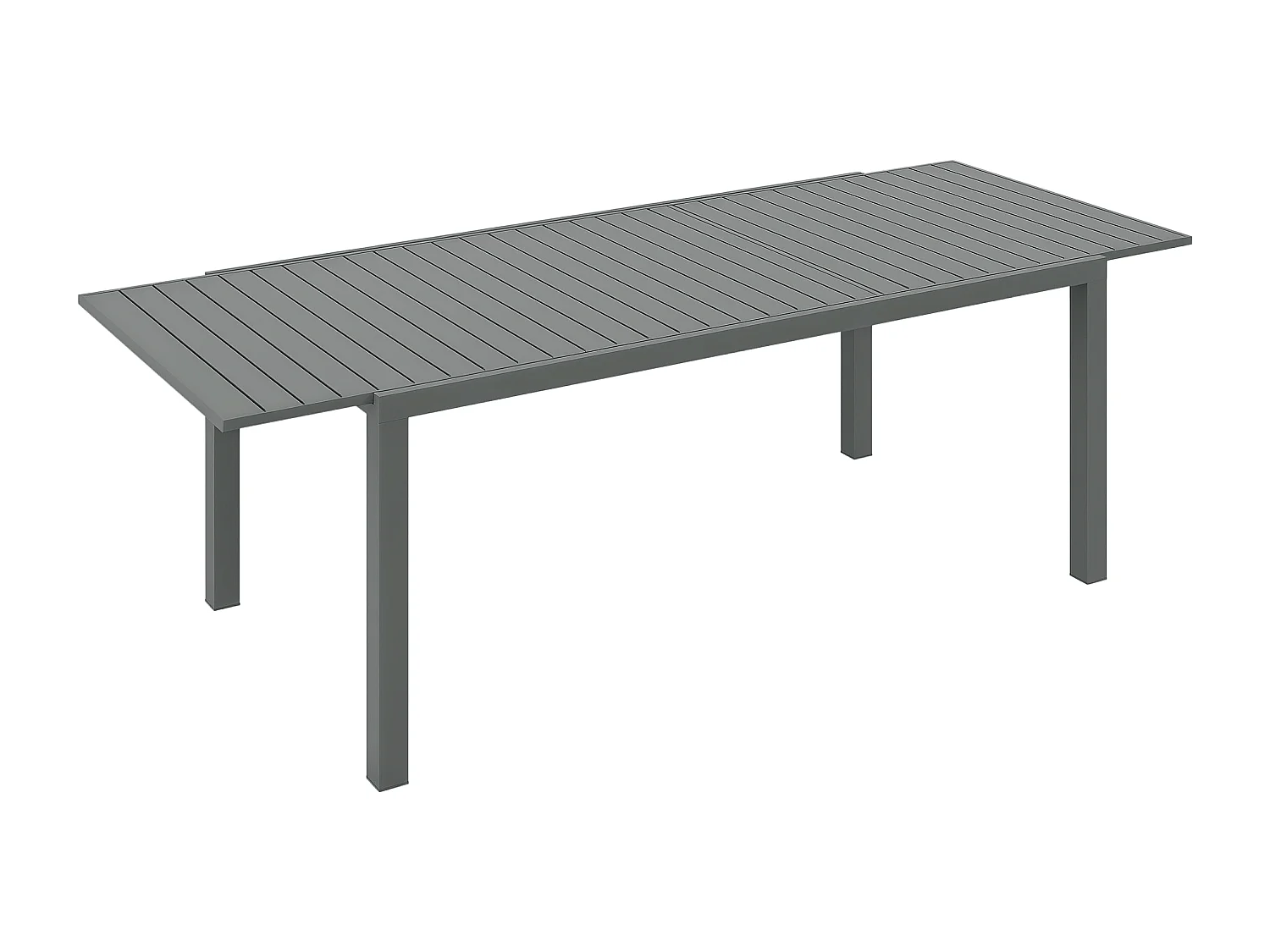 Table de jardin extensible 6-8 personnes dim. 180/240L x 94l x 73H cm alu gris