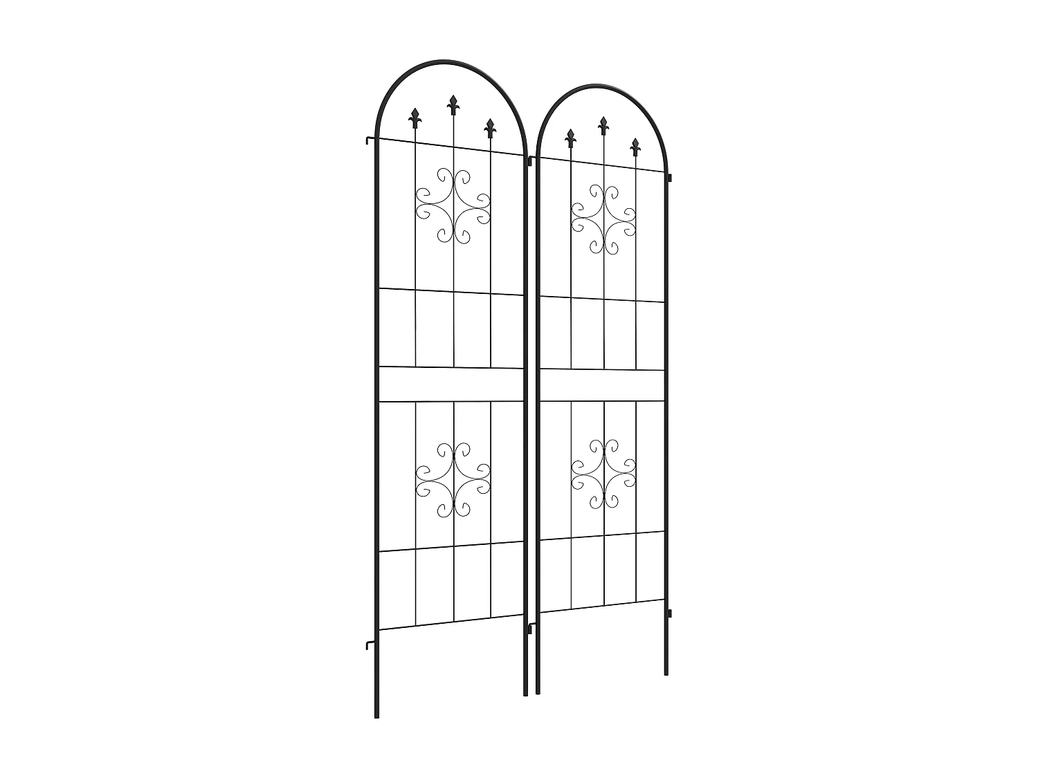 Lot de 2 treillis de jardin support pour plantes grimpantes acier noir