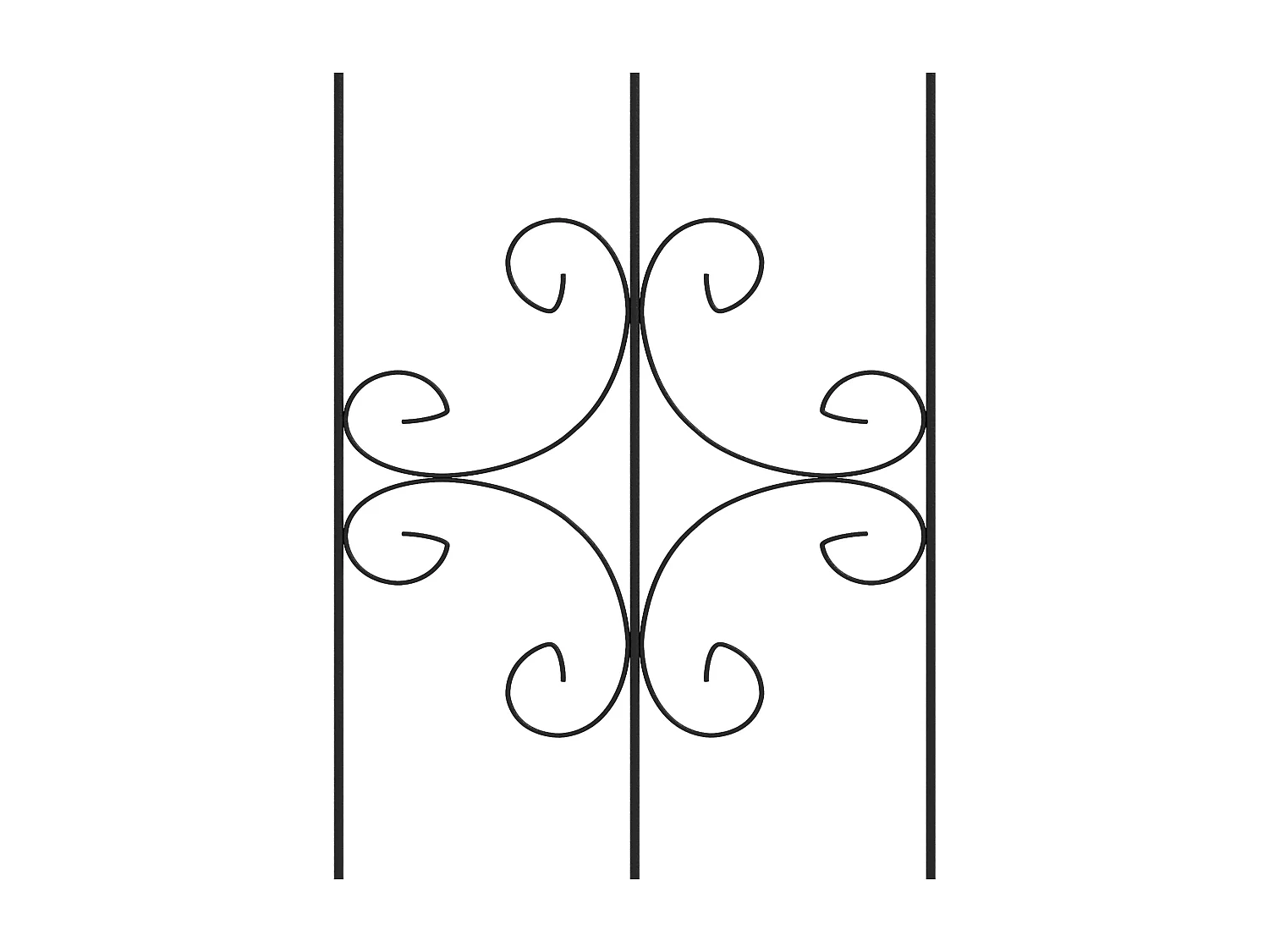 Lot de 2 treillis de jardin support pour plantes grimpantes acier noir