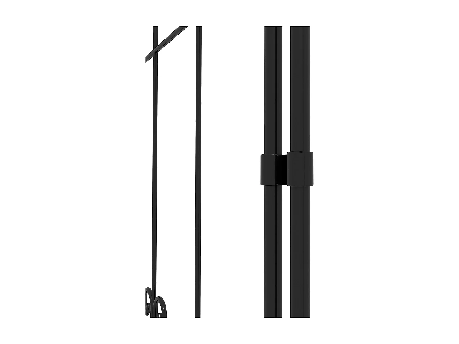 Lot de 2 treillis de jardin support pour plantes grimpantes métal noir