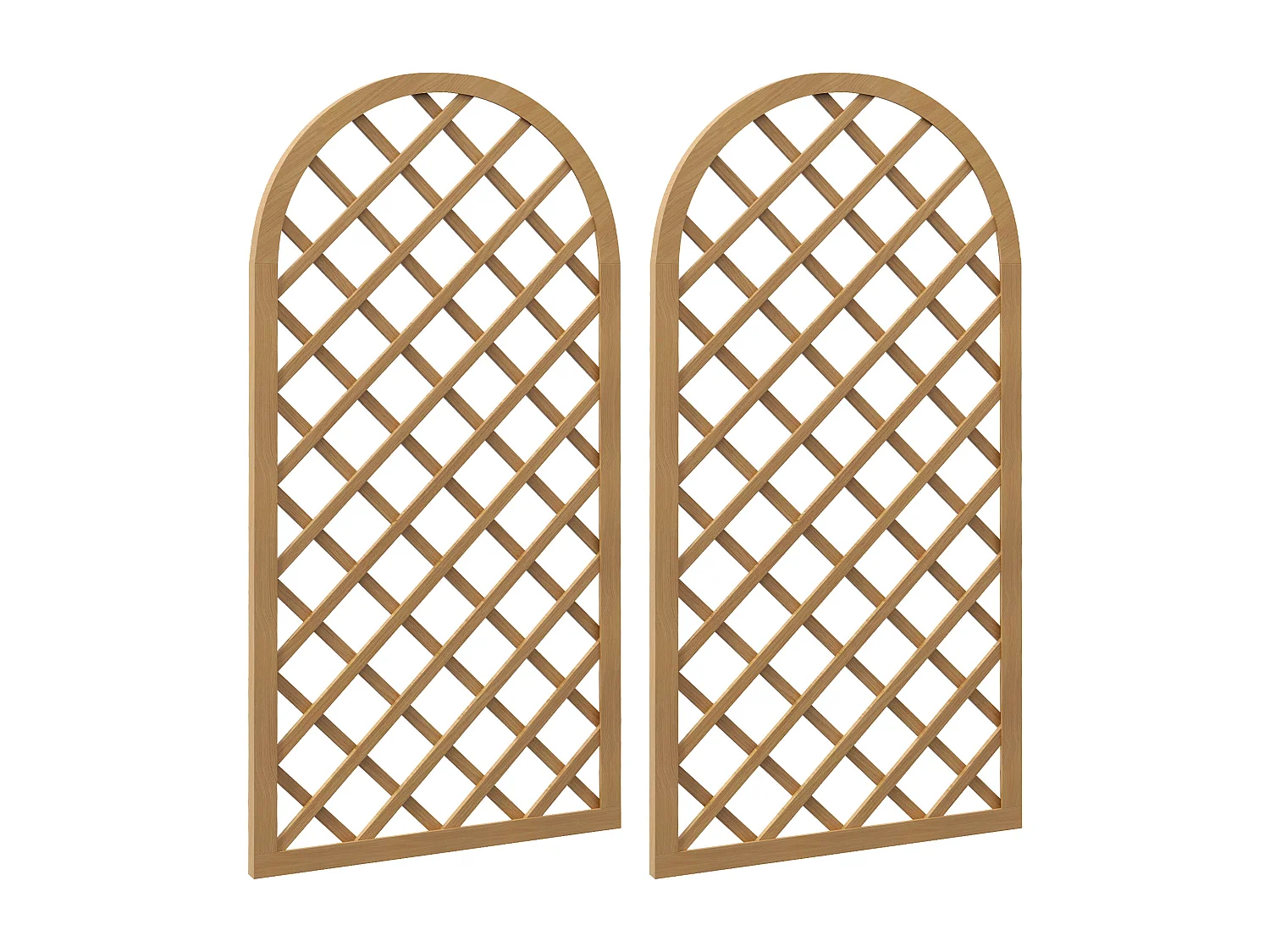 Lot de 2 treillis bois pour plantes grimpantes dim. 60L x 120H cm sapin pré-huilé