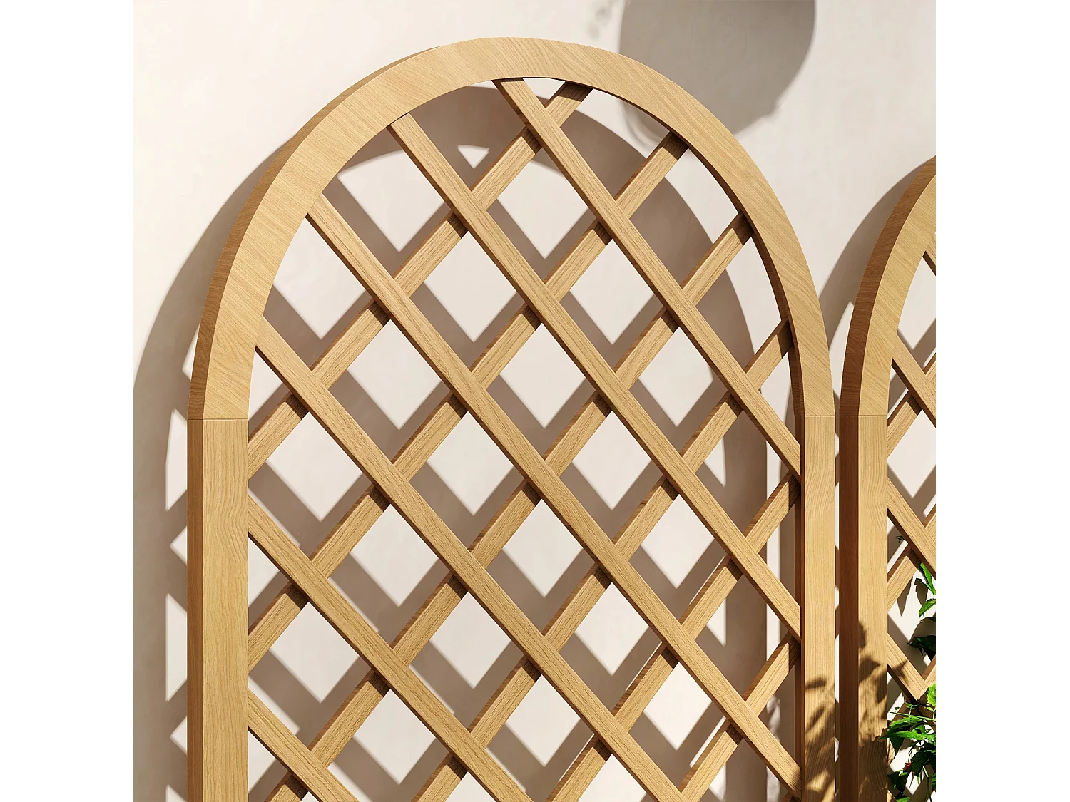 Lot de 2 treillis bois pour plantes grimpantes dim. 60L x 120H cm sapin pré-huilé