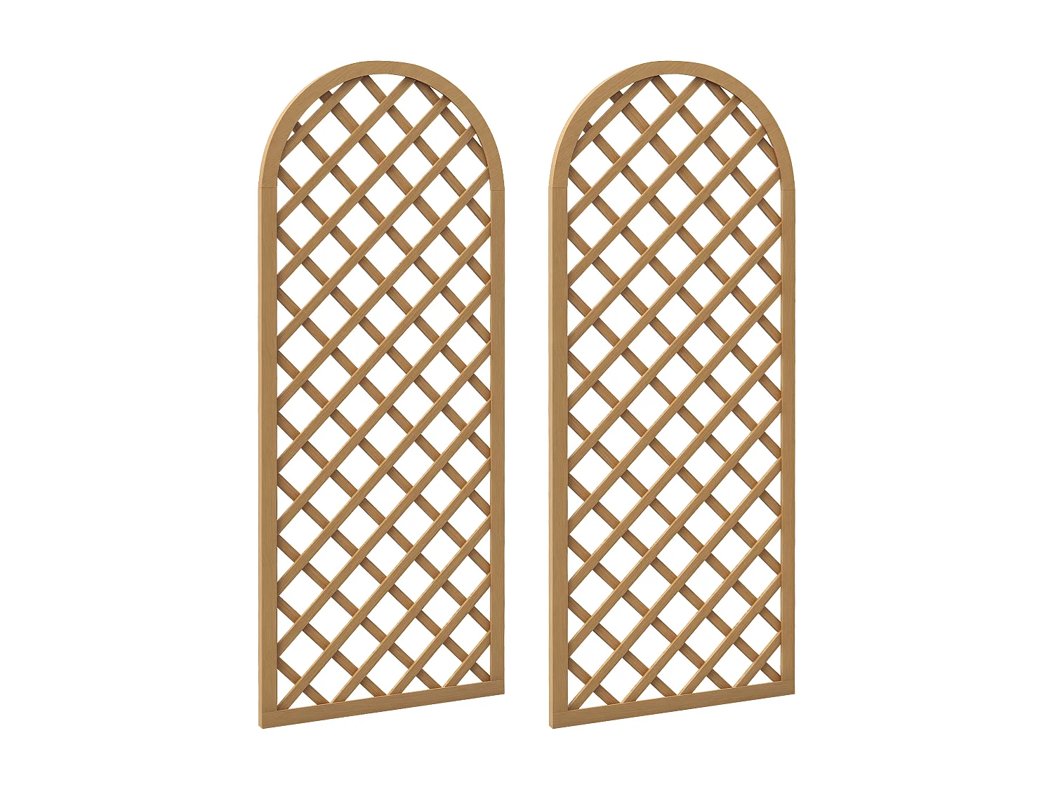 Lot de 2 treillis bois pour plantes grimpantes dim. 60L x 150H cm sapin pré-huilé