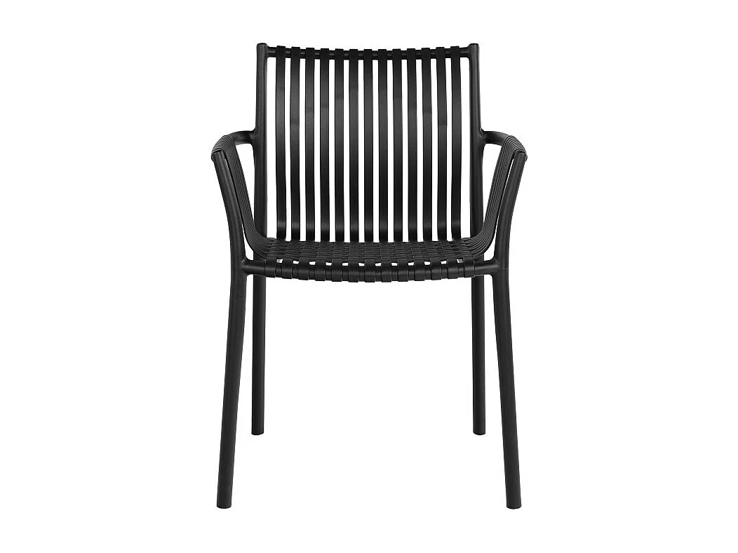 Tulsa - Lot de 4 chaises de jardin en plastique - Noir