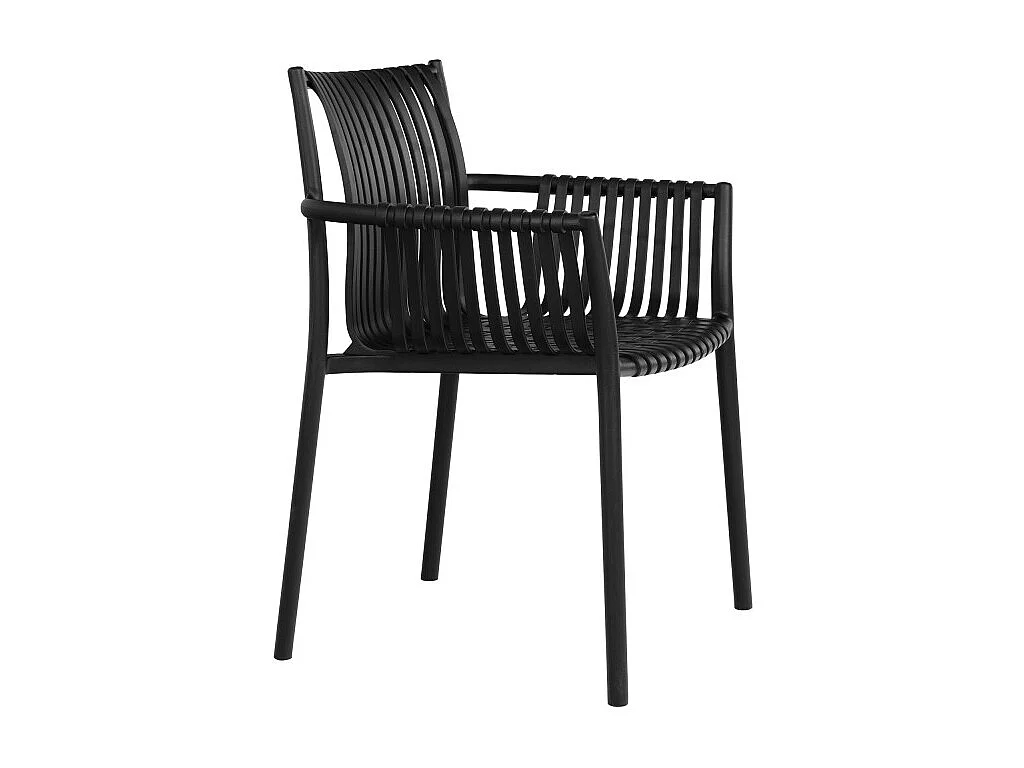 Tulsa - Lot de 4 chaises de jardin en plastique - Noir