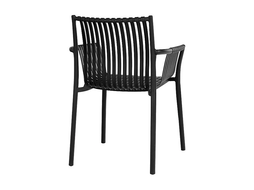 Tulsa - Lot de 4 chaises de jardin en plastique - Noir