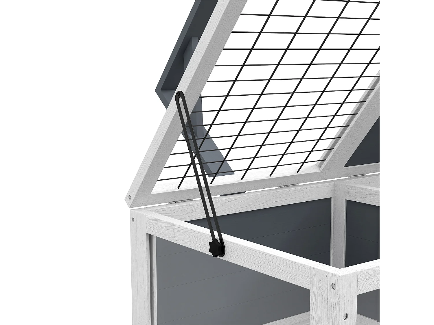 Maison enclos cage pour petit animal tortue avec 2 espaces bois gris