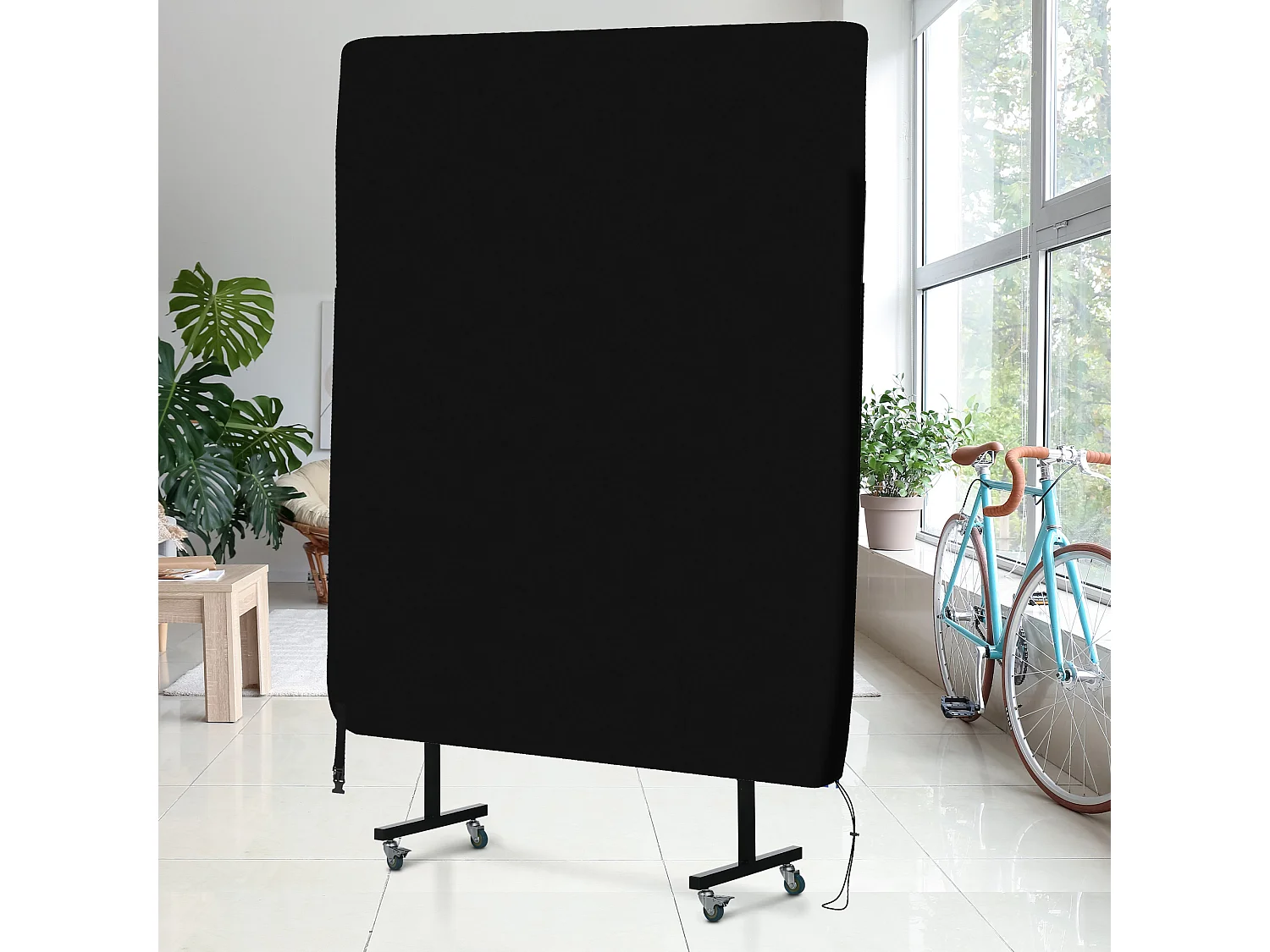 Housse de table de ping-pong avec fermeture éclair anti-UV imperméable noir