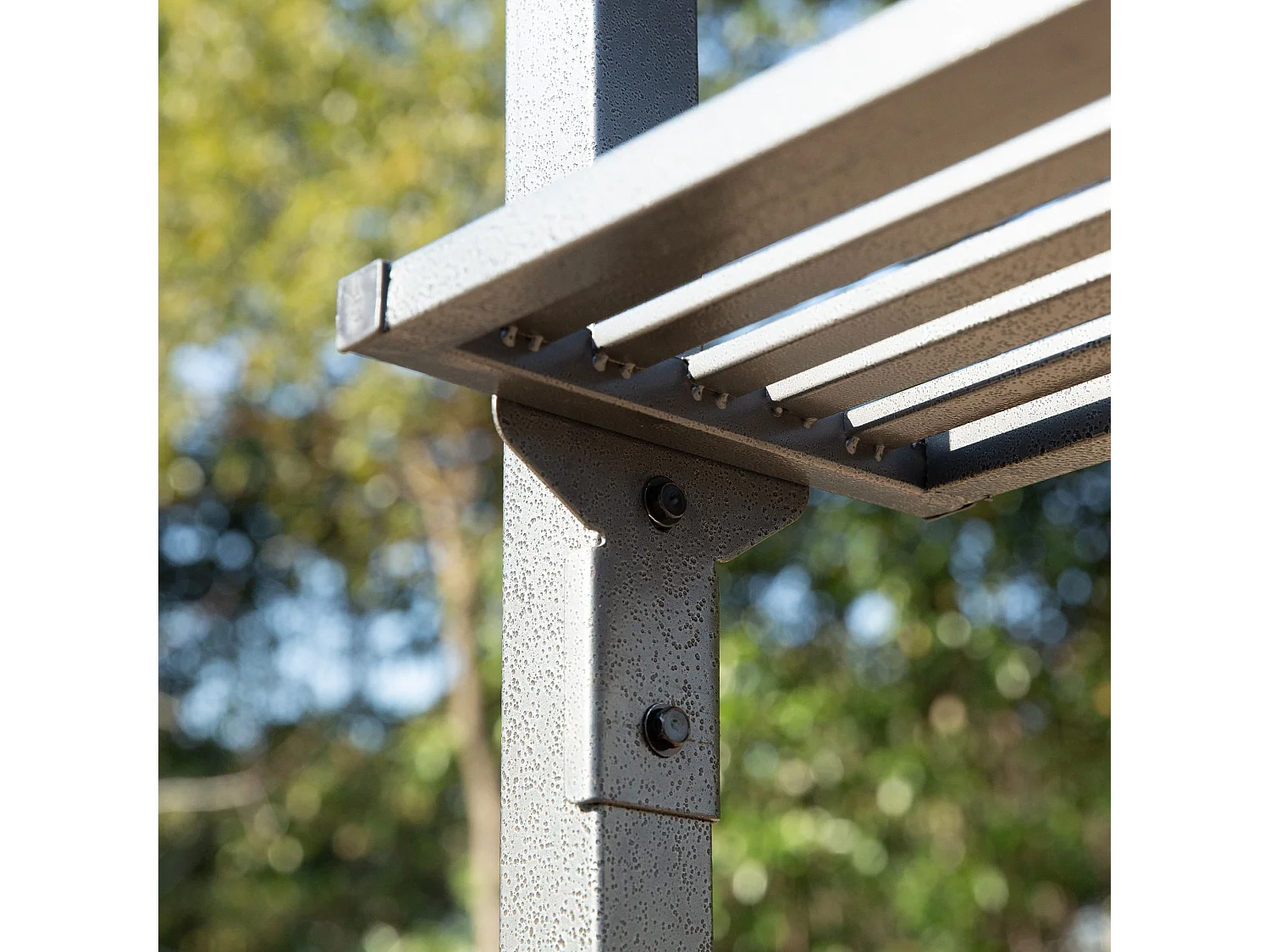 Pavillon jardin - abri barbecue - steakhouse 2 étagères - dim. 2,4L x 1,5l x 2,45H m - alu. métal noir toit polycarbonate