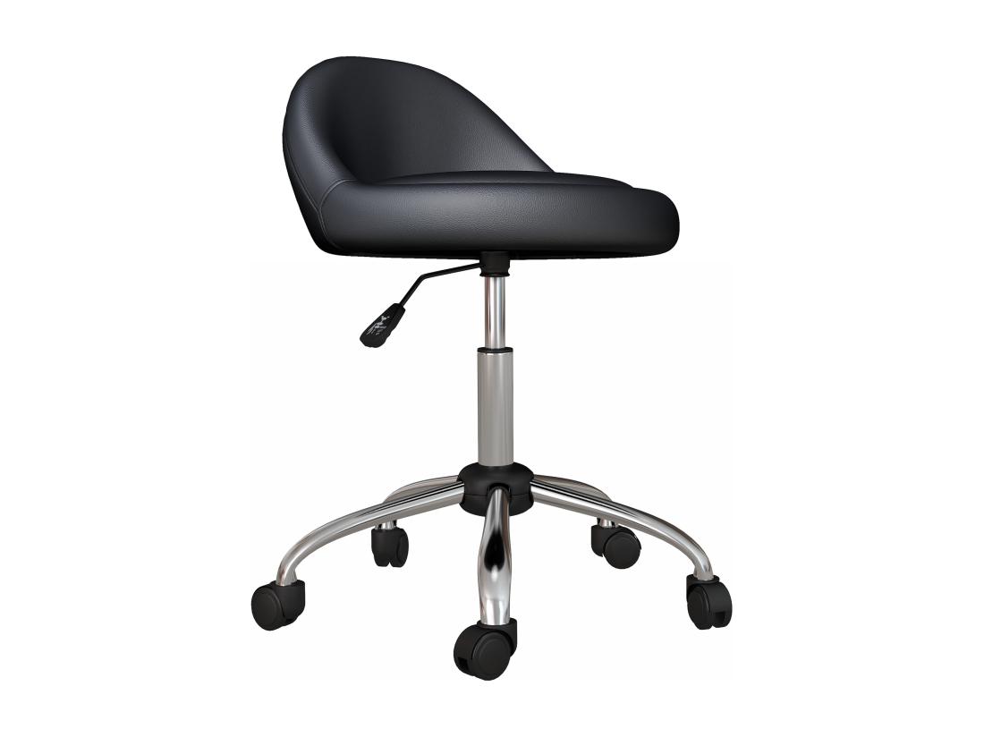 vente unique Tabouret à roulettes tabouret de travail pivotant 360° réglable noir