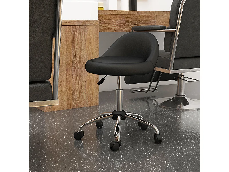 Tabouret à roulettes tabouret de travail pivotant 360° réglable noir