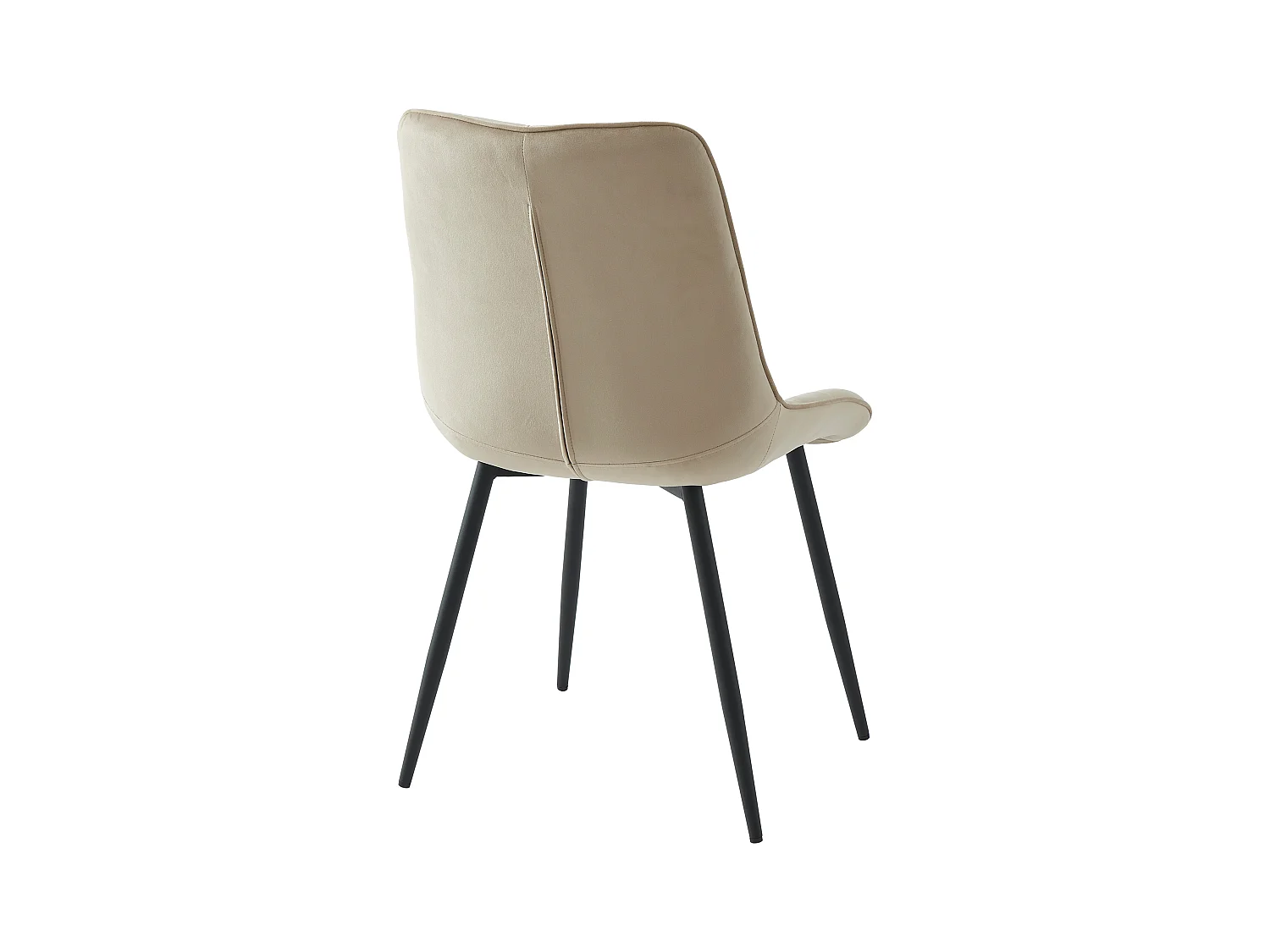 Conjunto de 6 sillas acolchadas - Terciopelo y metal negro - Beige - OLLUA
