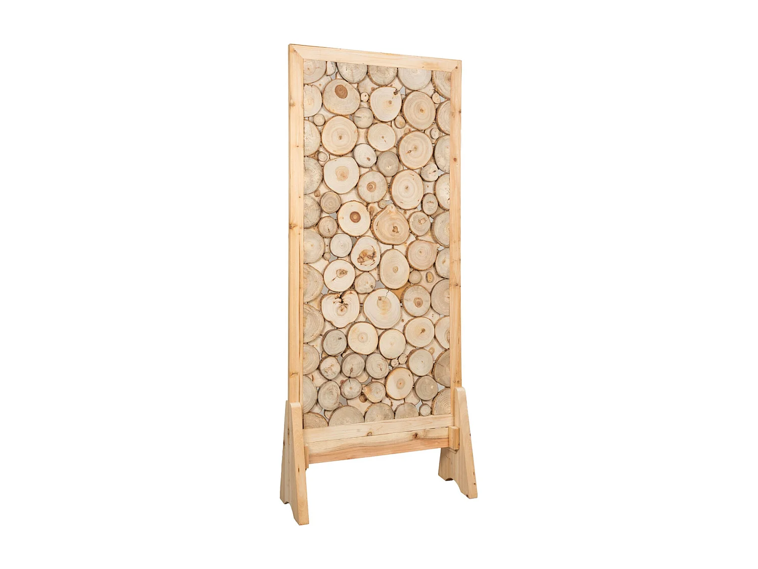 Paravent en sapin sculpté sur socle Omega