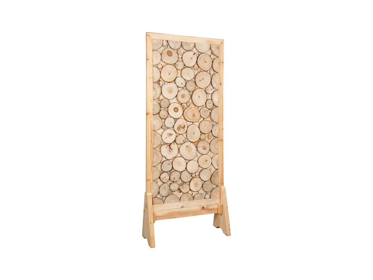 Paravent en sapin sculpté sur socle Omega