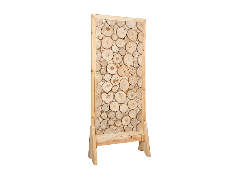 Paravent en sapin sculpté sur socle Omega