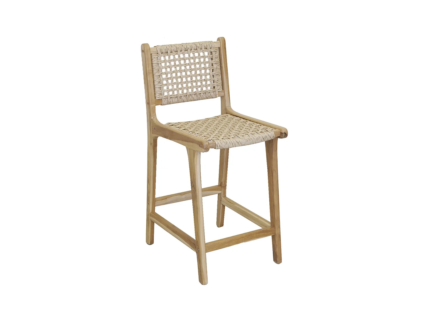 Tabouret de bar en teck naturel BAIA (Lot de 2) Hauteur 110 cm