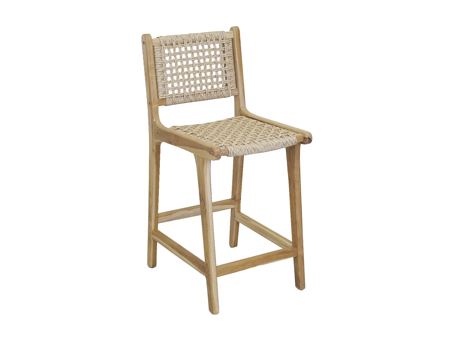 Tabouret de bar en teck naturel BAIA (Lot de 2) Hauteur 110 cm
