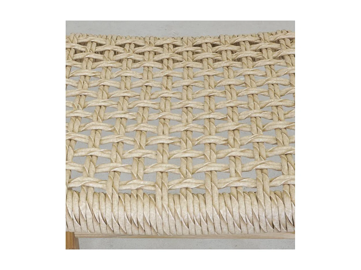 Tabouret bar en teck naturel et cannage BAIA (Lot de 2) Hauteur 100 cm