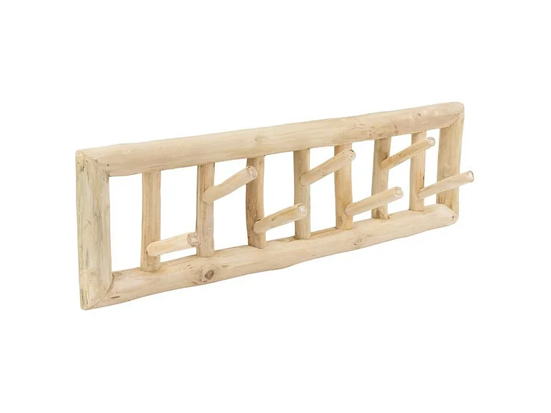 Patère 6 crochets en branches de teck