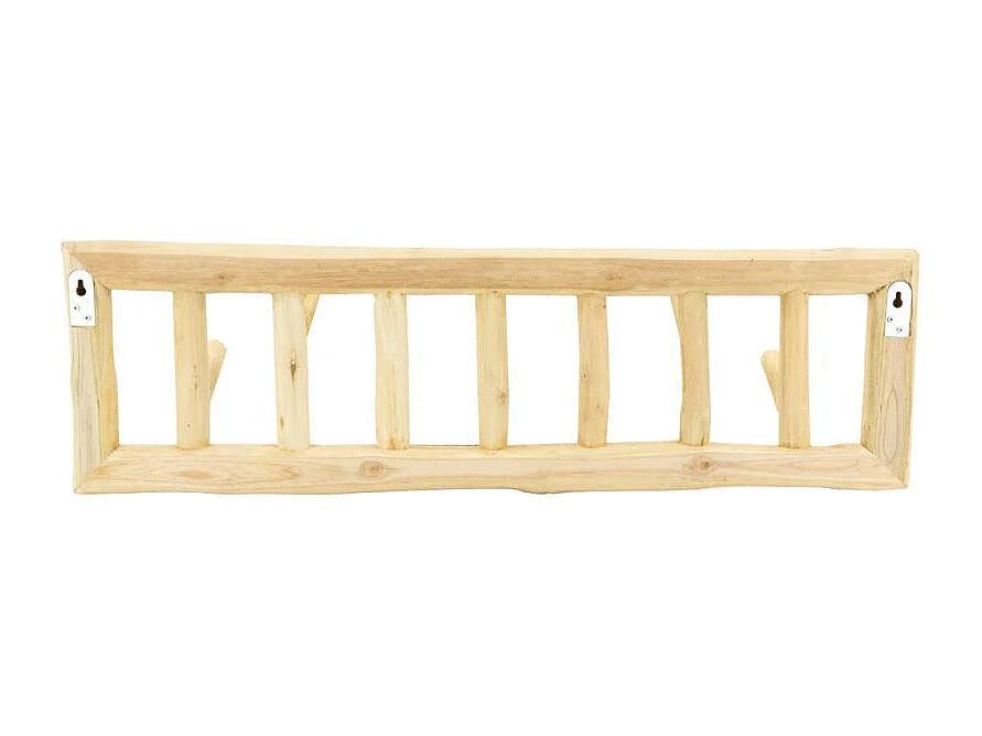 Patère 6 crochets en branches de teck