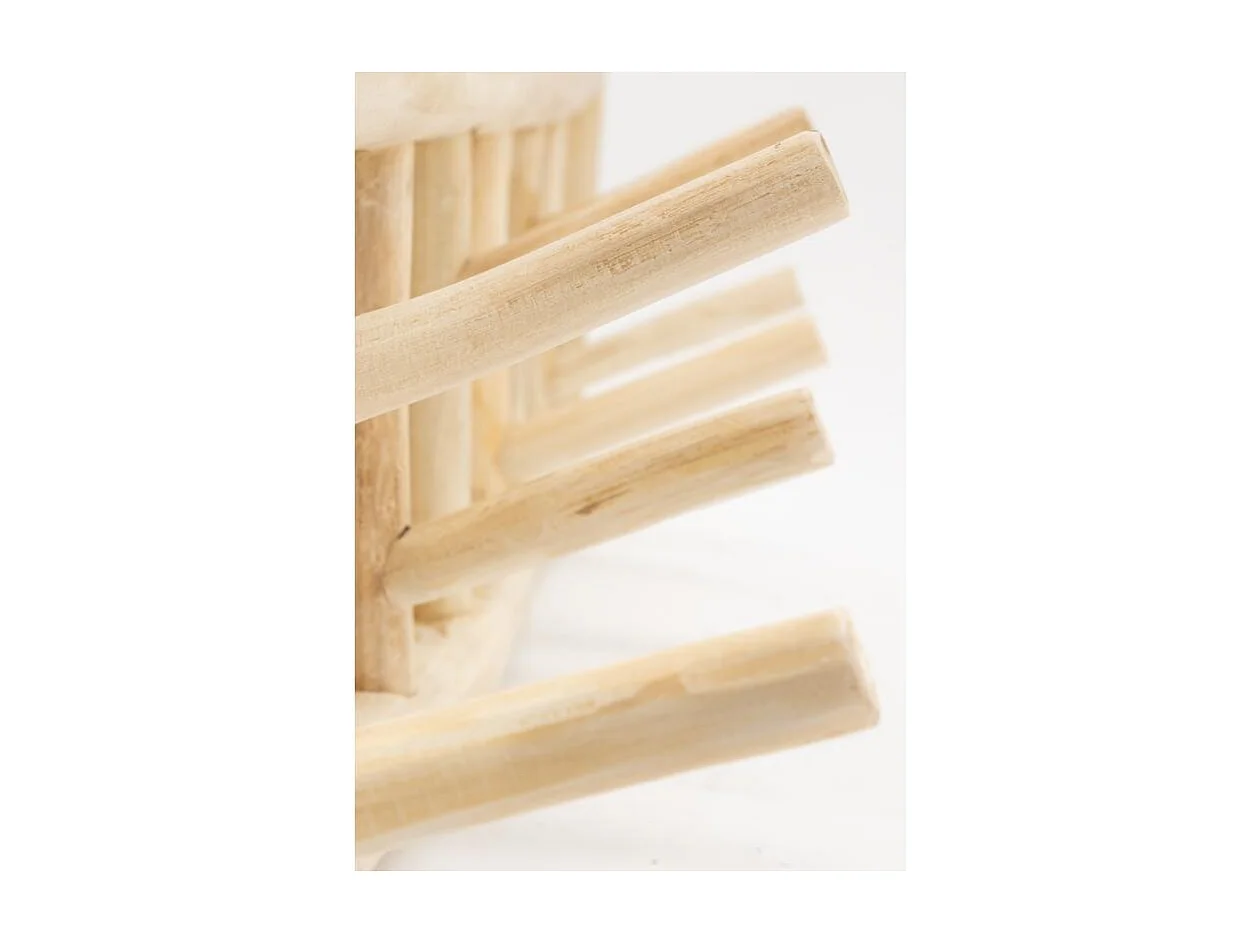 Patère 6 crochets en branches de teck