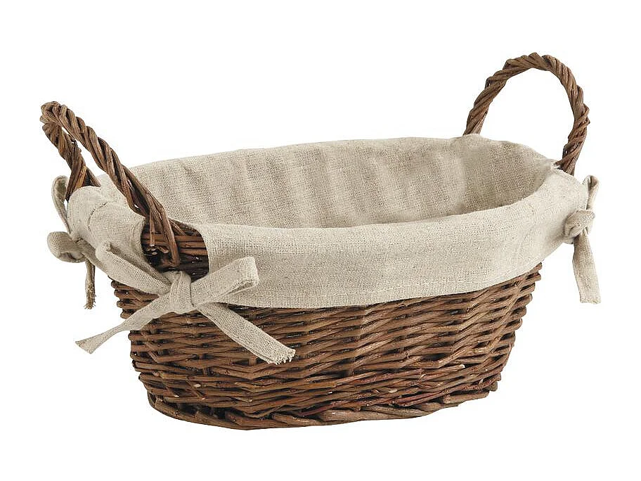 Corbeille en osier doublée jute Lot de 2