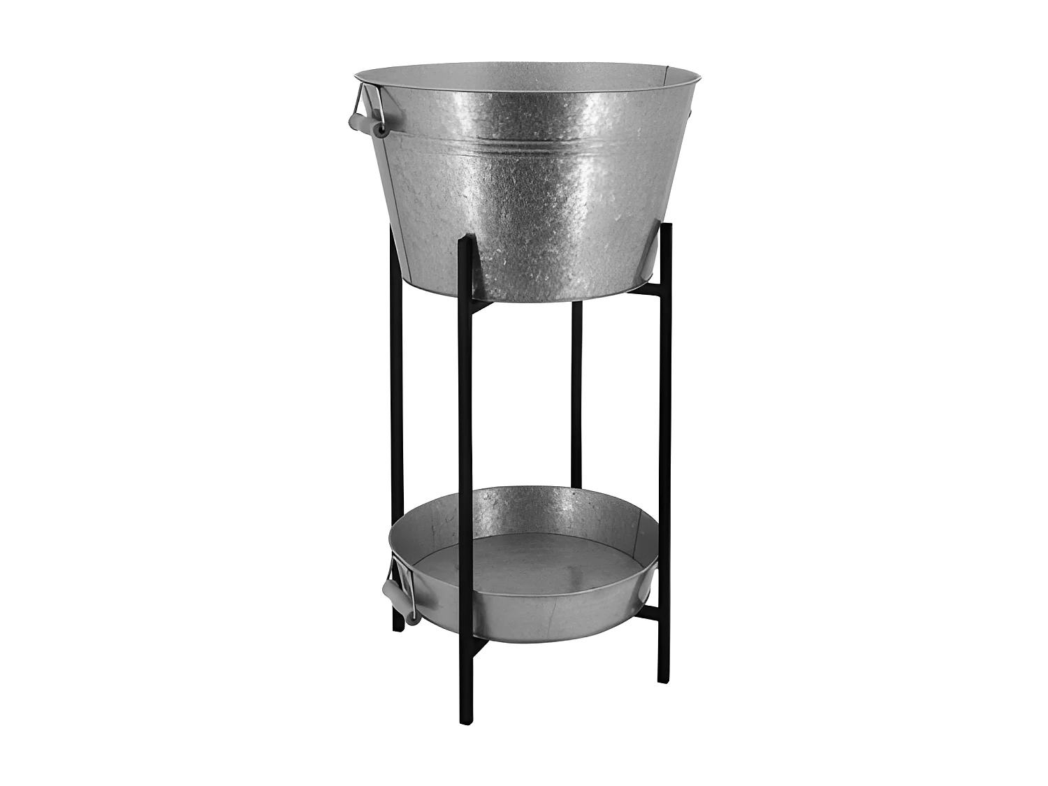 Rafraîchisseur de bouteilles sur pieds en métal galvanisé