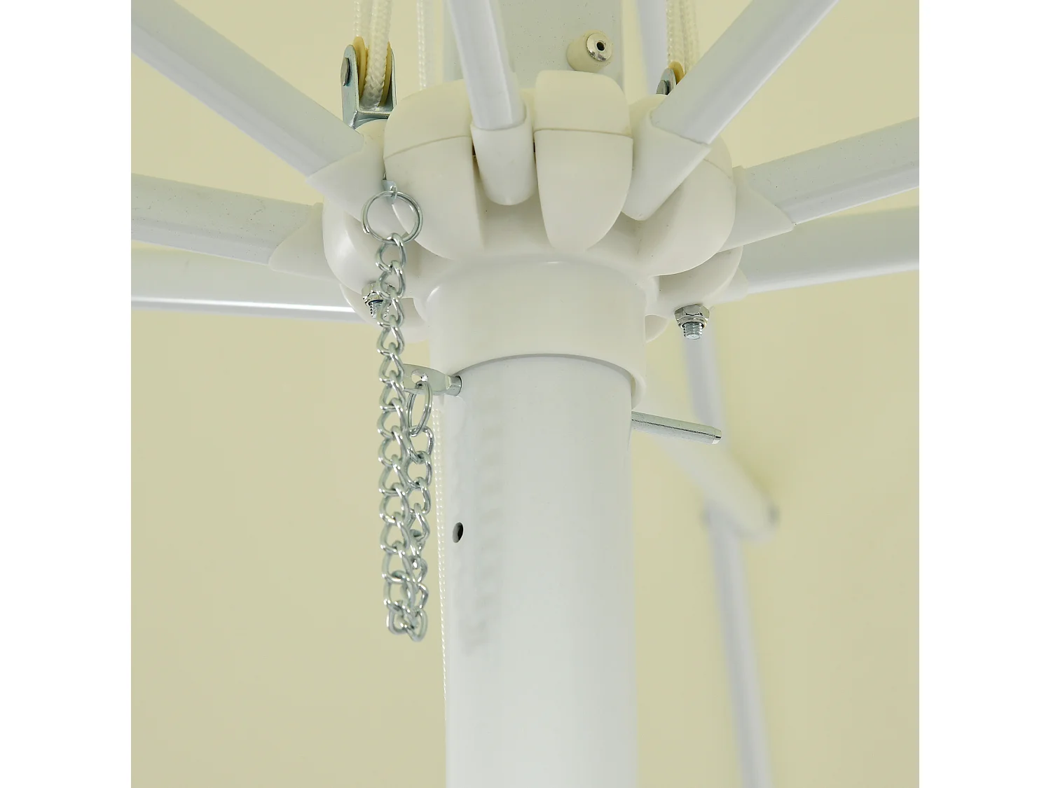 Parasol de jardin carré réglable dim. 2,48L x 2,48l x 2,50H m alu métal polyester haute densité 180 g/m² beige