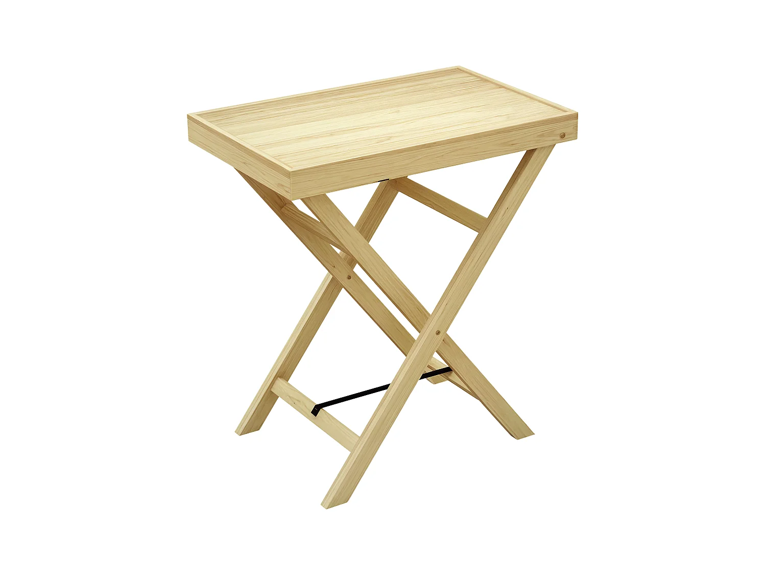 Table de jardin style naturel cosy - dim. 68L x 44l x 75H cm - bois sapin verni