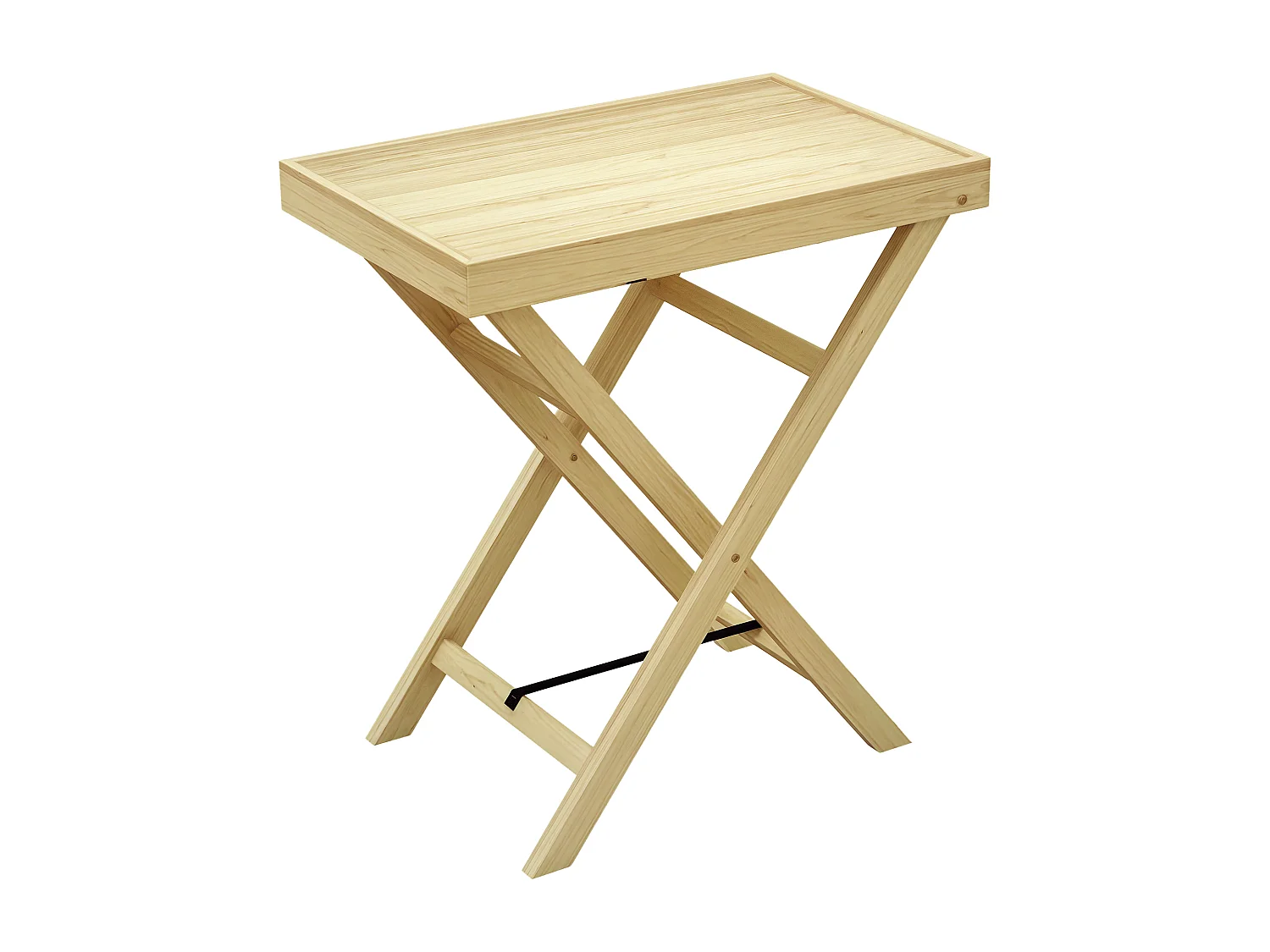 Table de jardin style naturel cosy - dim. 68L x 44l x 75H cm - bois sapin verni