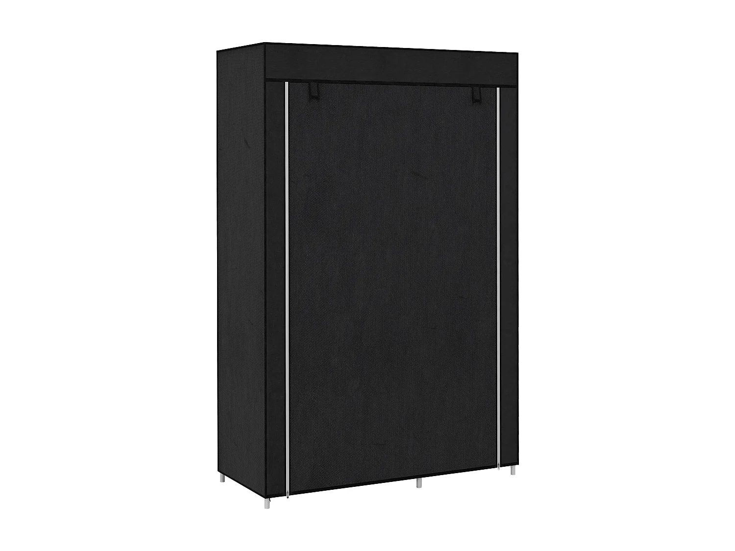 Armoire penderie multi-rangement - 6 étagères, 1 barre - dim. 103L x 43l x 162,5H cm - acier noir non tissé noir