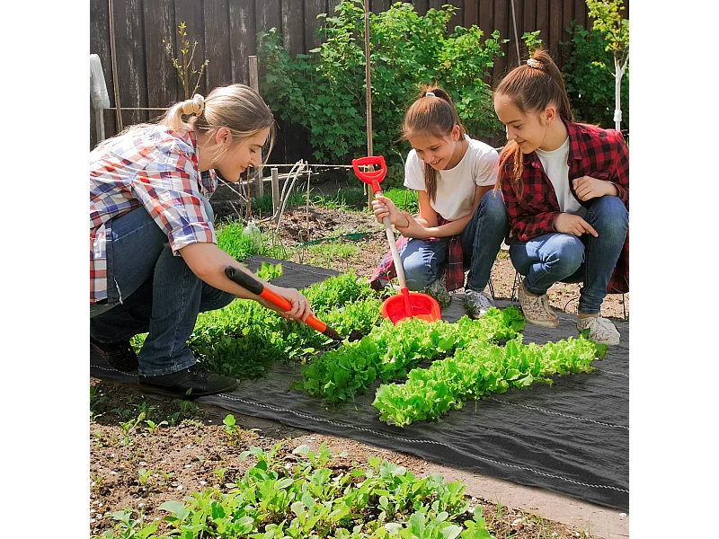 Toile de paillage - toile anti mauvaises herbes 130 g/m² - indéchirable perméable à l'eau anti UV - PP noir vert