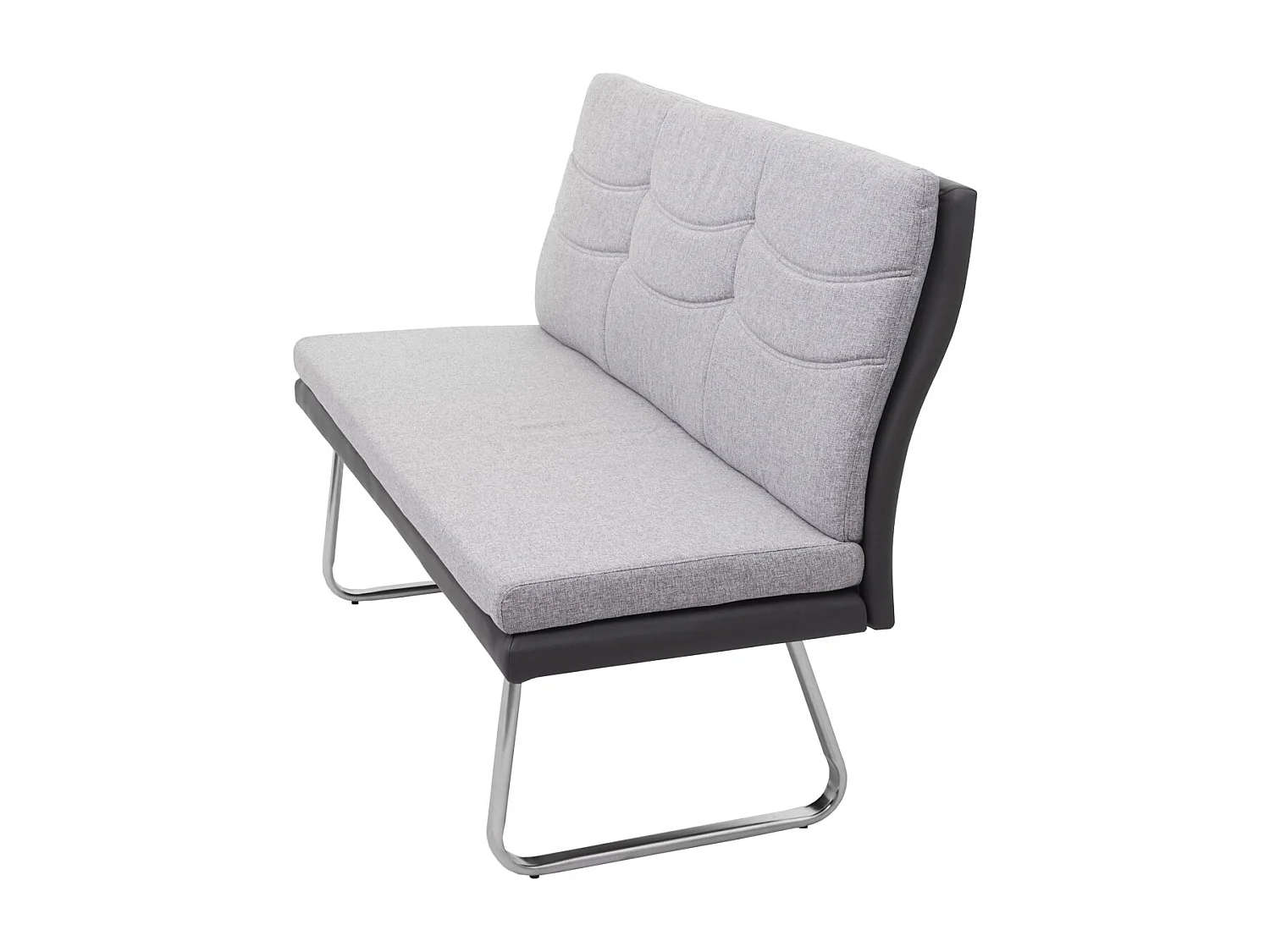 Panca panchina da interni MCW-G54 3 posti acciaio inox tessuto ecopelle grigio