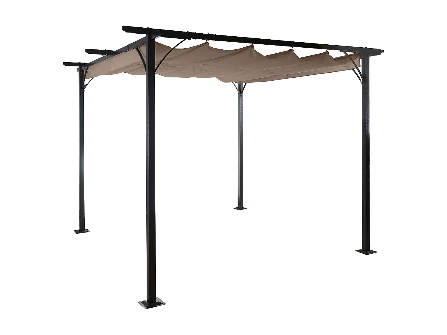 Pergola MCW-C42, 3x3m taupe-braun