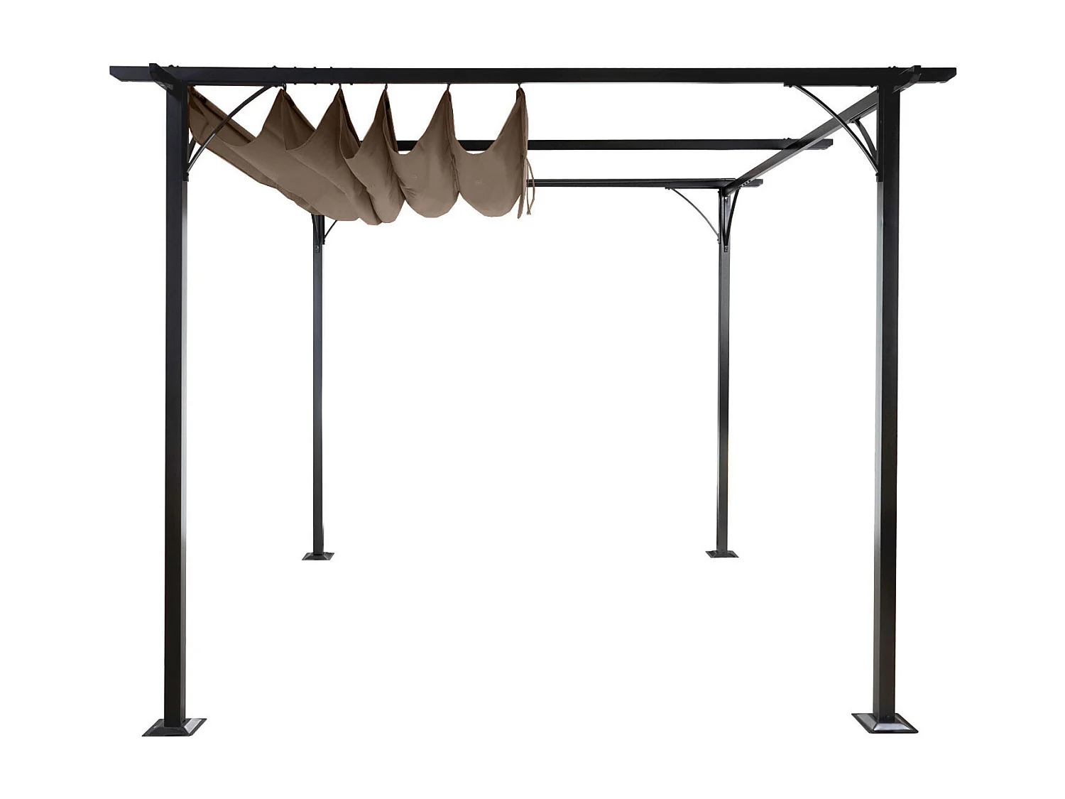 Pergola MCW-C42, 3x3m taupe-braun