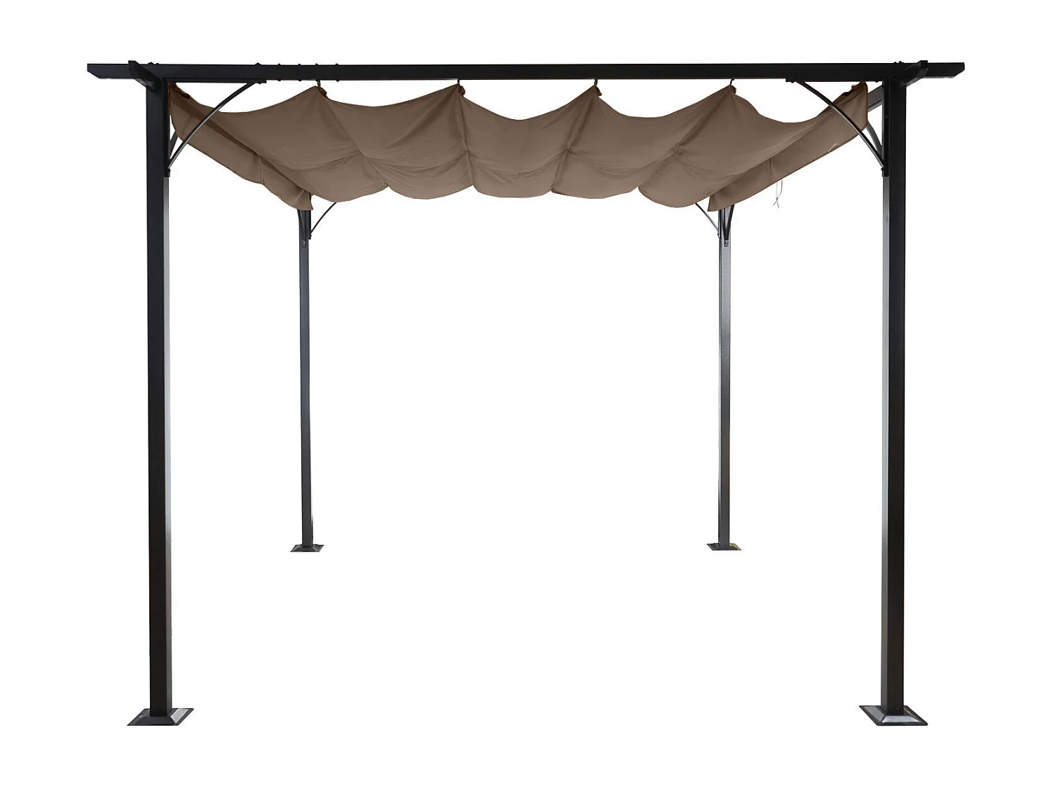 Pergola MCW-C42, 3x3m taupe-braun