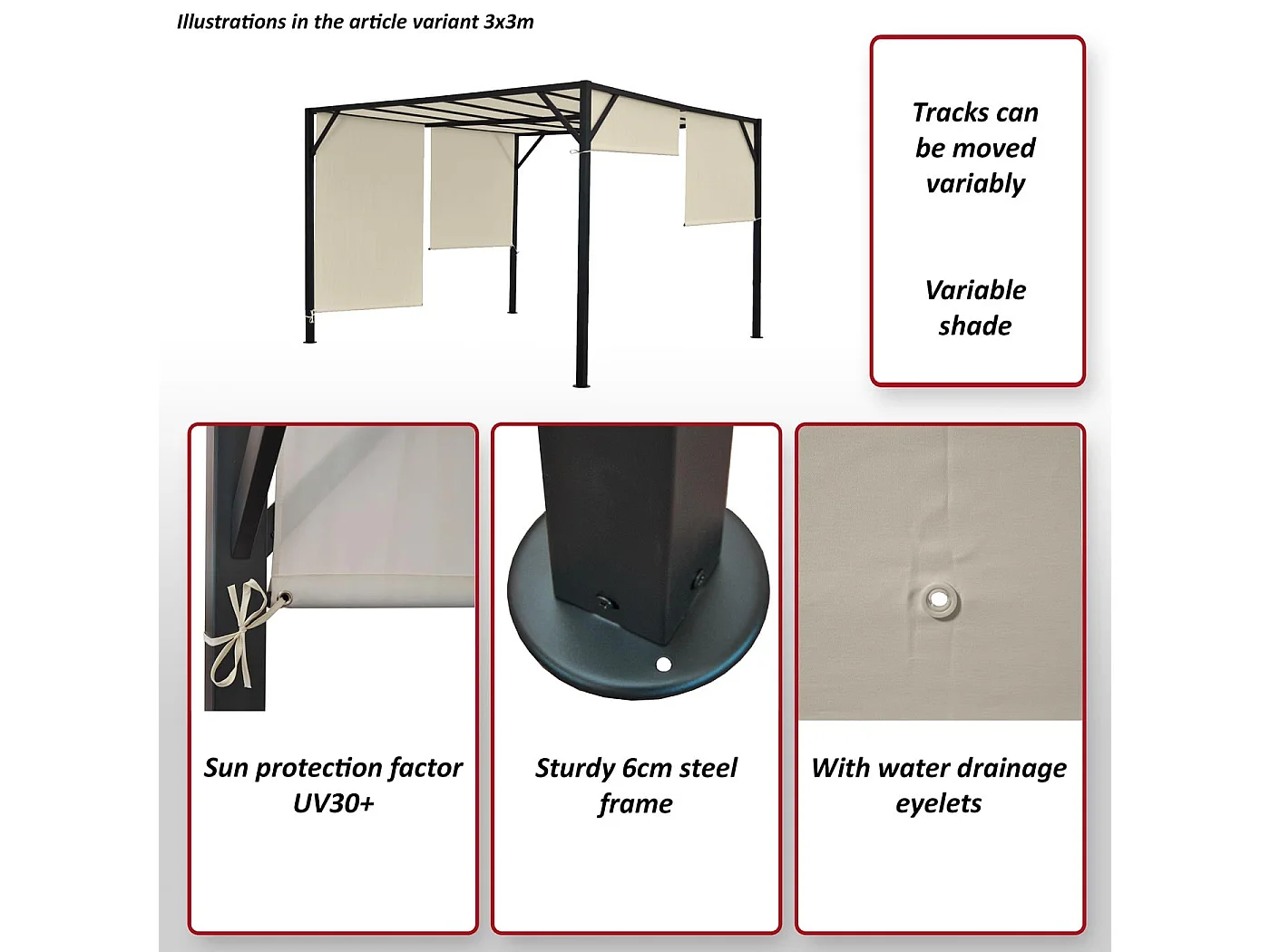 Pergola Beja,  3x3 m