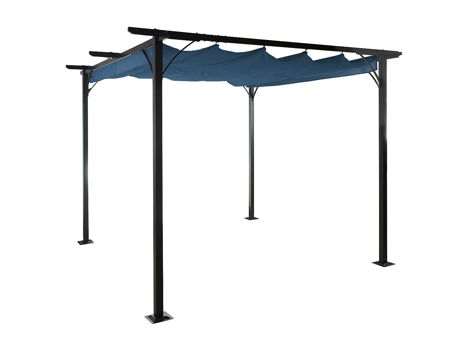 Gazebo pergola baldacchino moderno elegante giardino patio MCW-C42 acciaio poliestere 3x3m blu