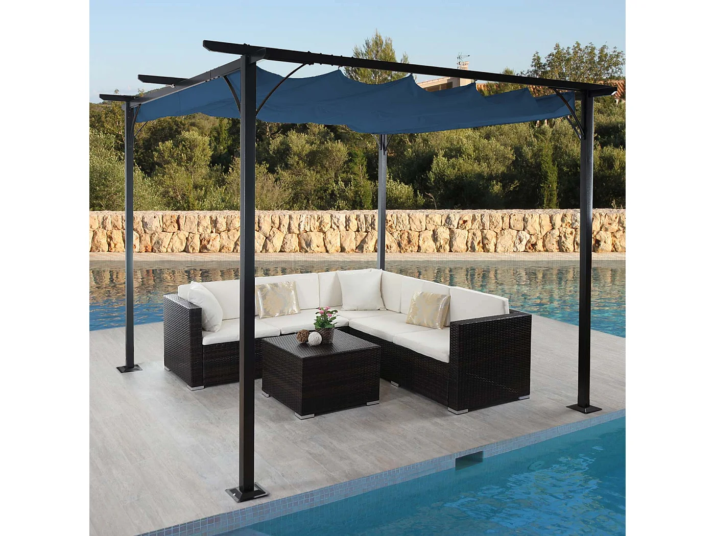 Pergola MCW-C42,  3x3m blauw