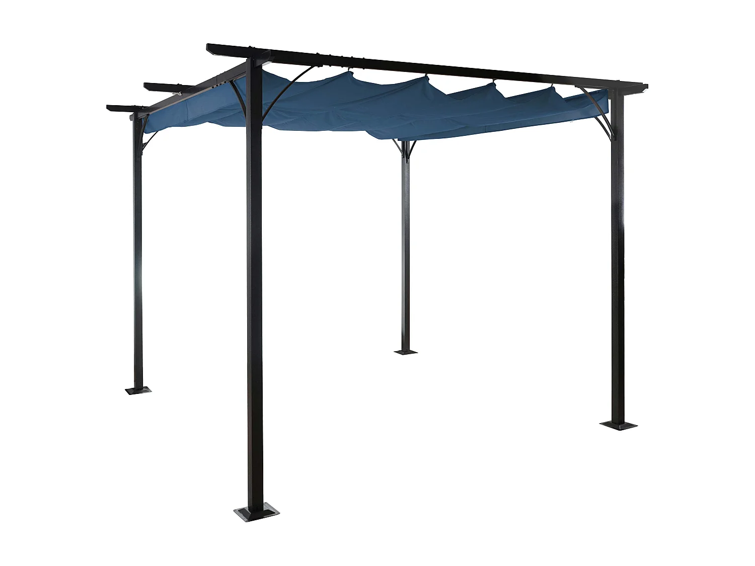 Gazebo pergola baldacchino moderno elegante giardino patio MCW-C42 acciaio poliestere 3x3m blu