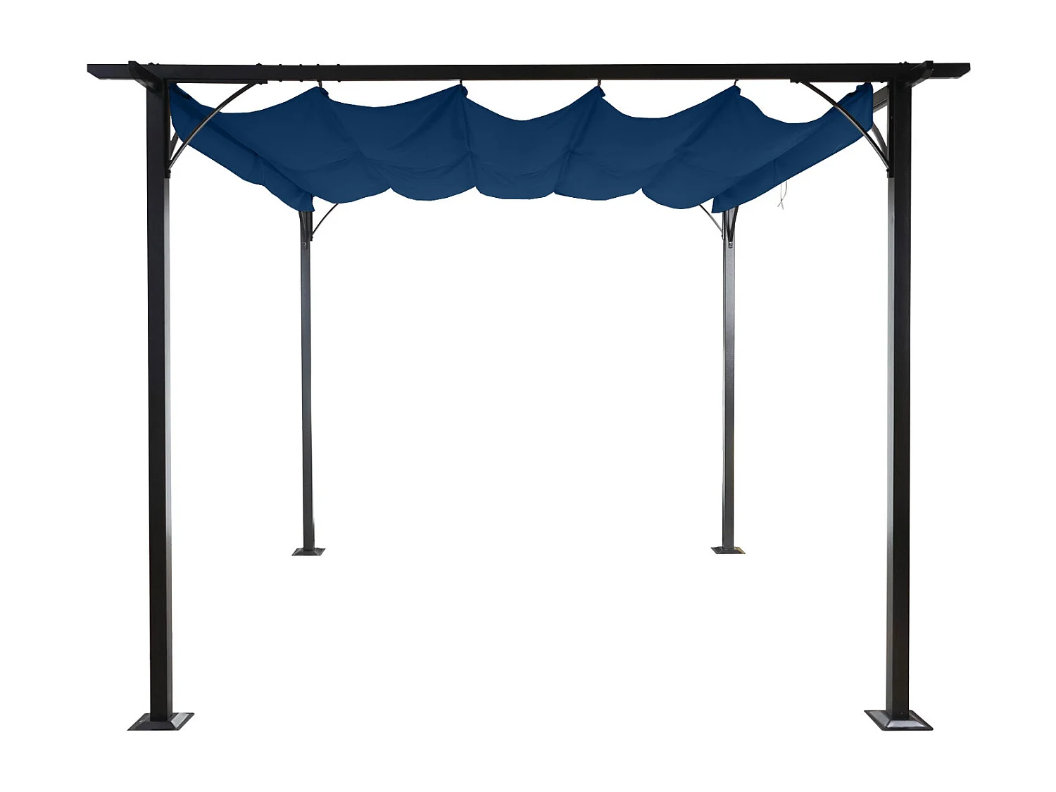 Gazebo pergola baldacchino moderno elegante giardino patio MCW-C42 acciaio poliestere 3x3m blu