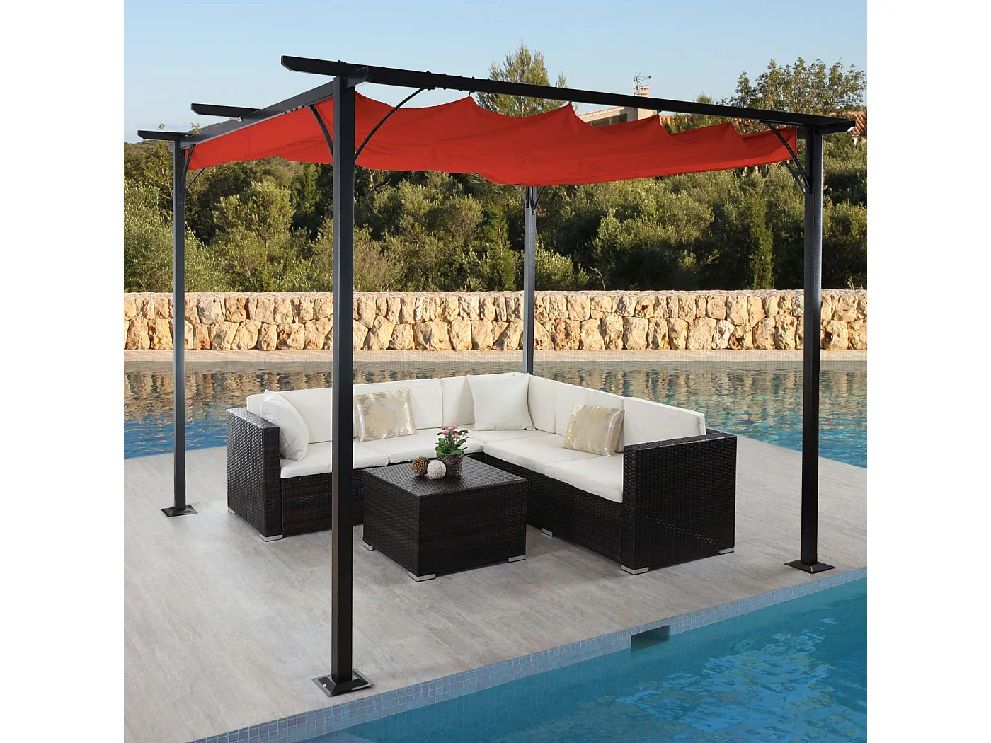 Pergola MCW-C42,  3x3m terakota