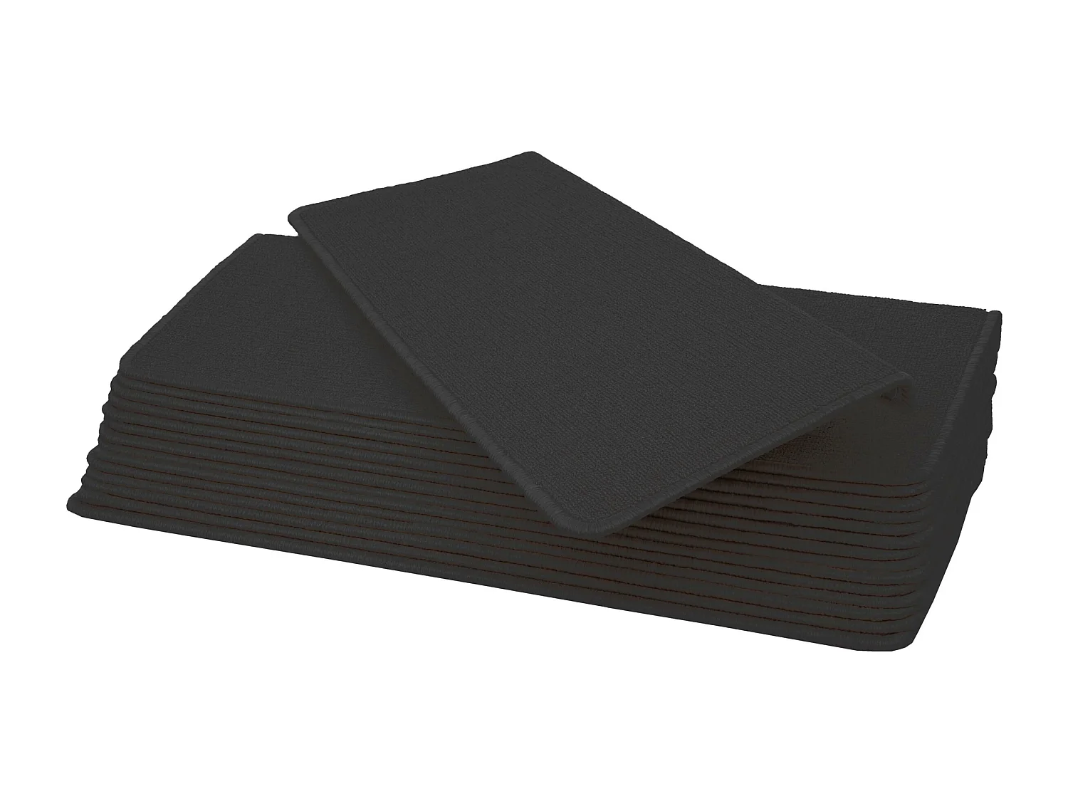 Tapete de degraus MCW-G49 (conjunto de 15),  retangular, preto-antracite