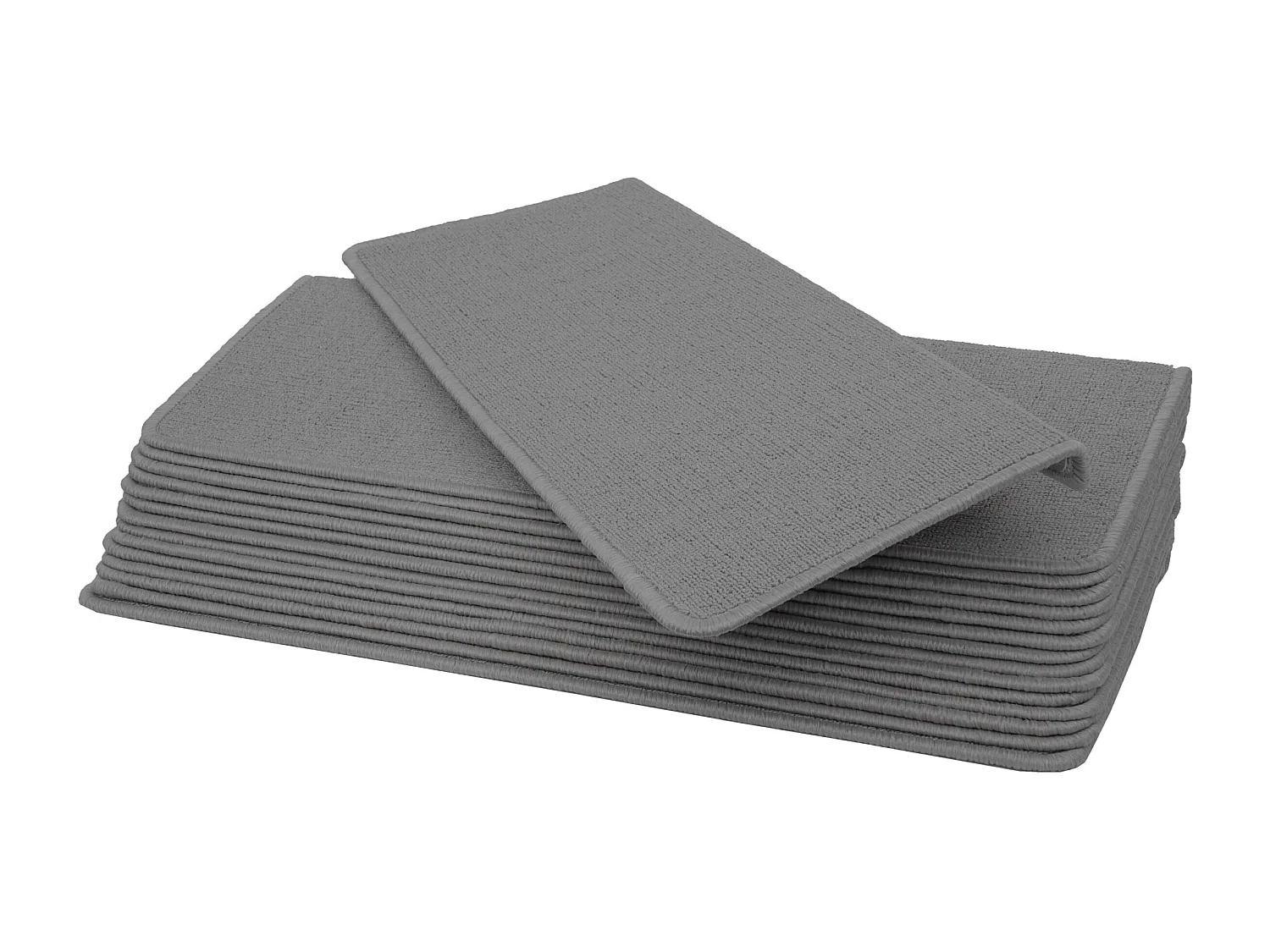 MCW-G49 stair mat (set of 15),  rectangular, grey