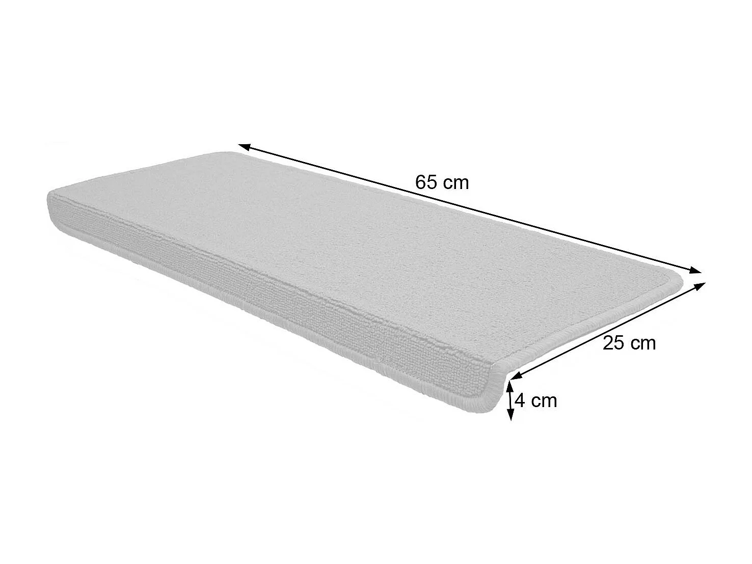 MCW-G49 stair mat (set of 15),  rectangular, grey