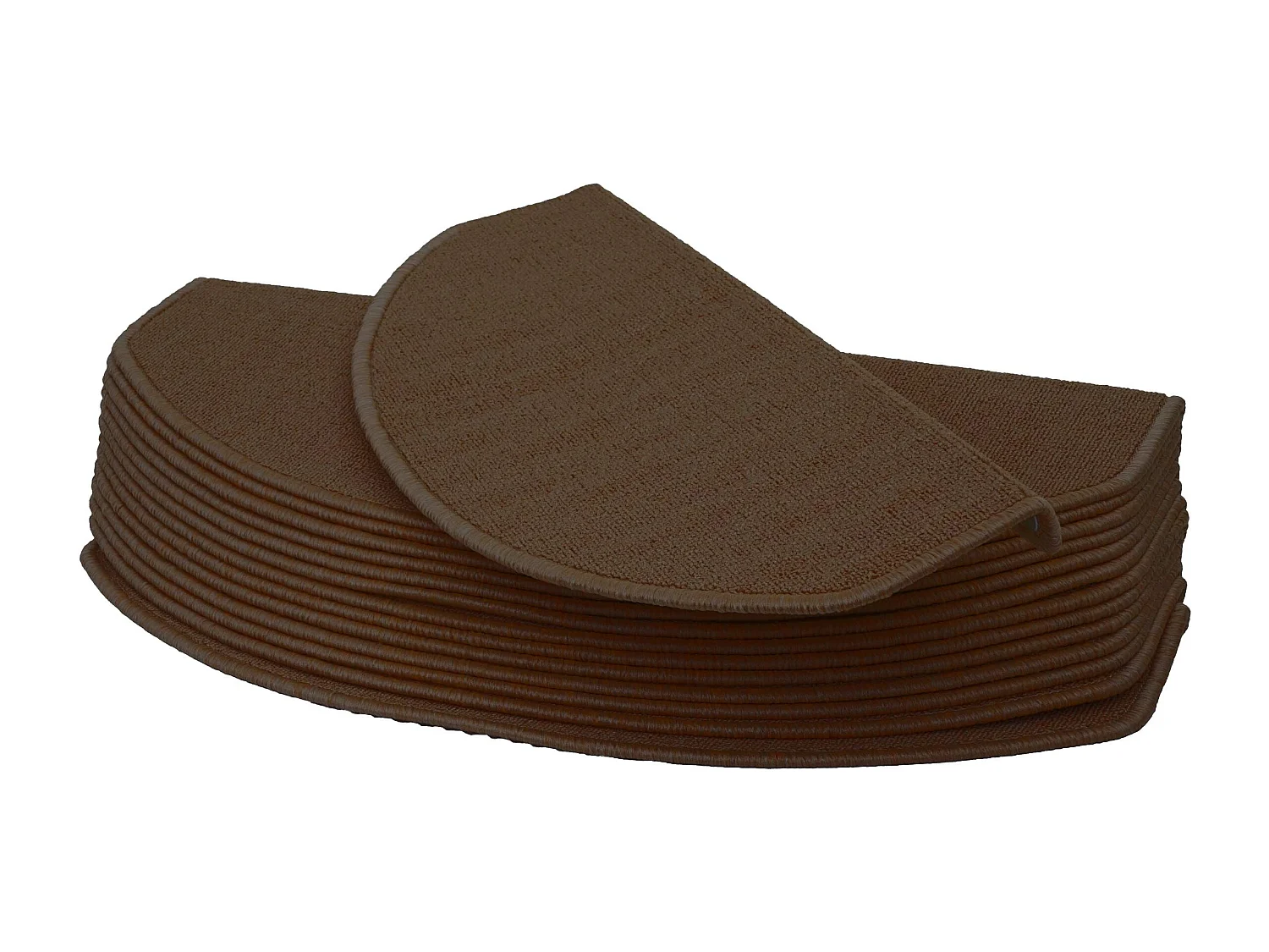 Tapete de degraus MCW-G49 (conjunto de 15),  meio redondo, castanho