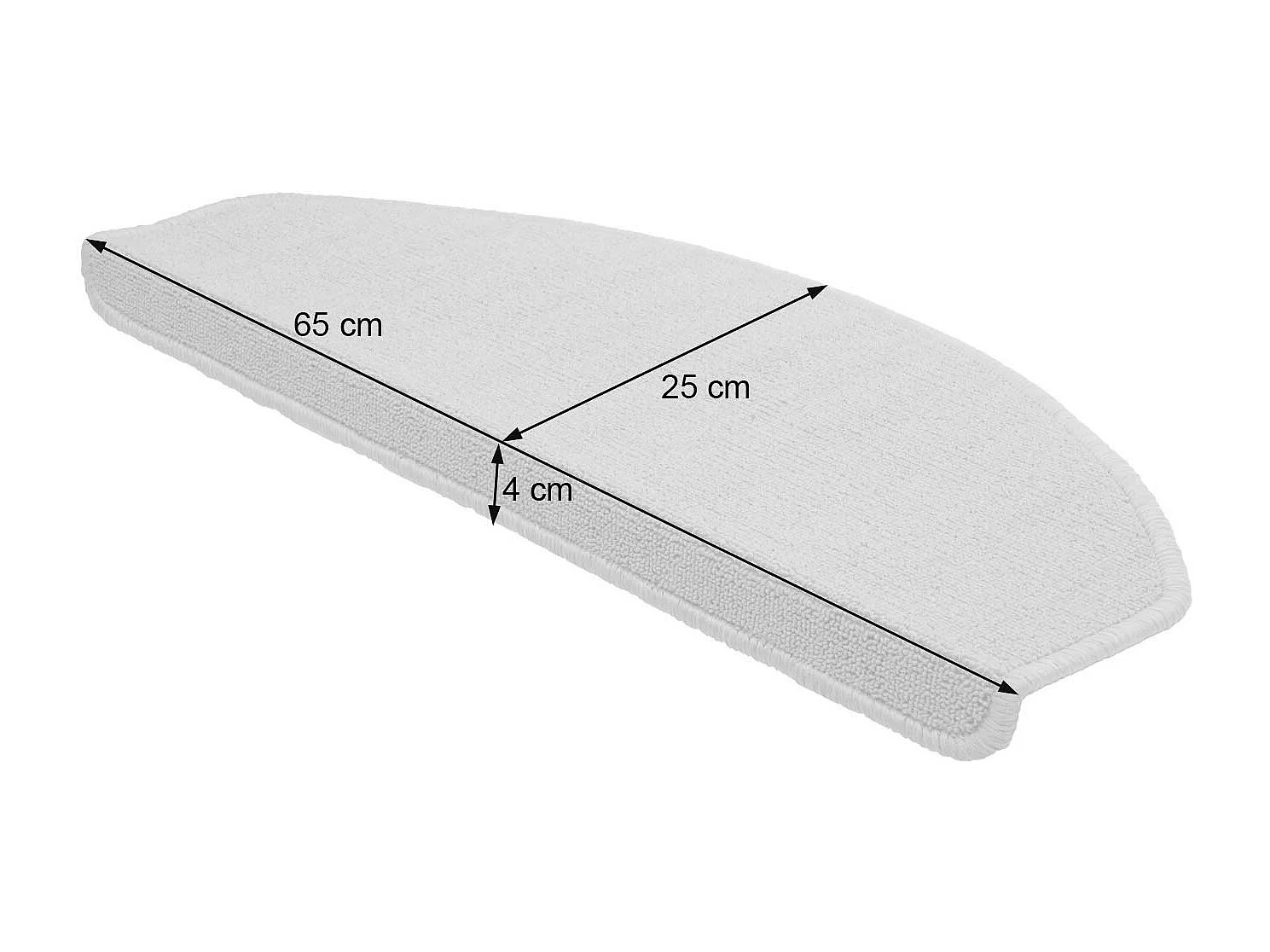 Tapete de degraus MCW-G49 (conjunto de 15),  meio redondo, castanho